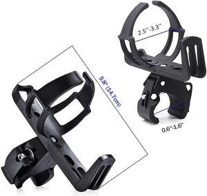 Bike Water Bottle Cage 360 Degree Rotation Bottle Holder Lightweight Drink Holder (Black 1 PCS)
