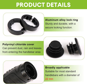 1 Pair Bike Handlebar Grips, Professional Mountain Bicycle Grips with Aluminum Lock Premium Anti-Slip Soft Rubber for 22.2mm for MTB BMX Mountain Road Bike E-Bike City, Allen Wrench Come With