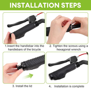 1 Pair Bike Handlebar Grips, Professional Mountain Bicycle Grips with Aluminum Lock Premium Anti-Slip Soft Rubber for 22.2mm for MTB BMX Mountain Road Bike E-Bike City, Allen Wrench Come With
