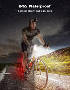 Ultra Slim Bike Lights , Rechargeable Bicycle Lights Front and Rear, 4+6 Modes Bike Light, Waterproof IP65 Cycle Lights for Road Safety, 1.5 Hrs Fast Charging Bike Light Cycling Headlights Set