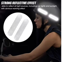 Load image into Gallery viewer, High‑visibility 20‑piece reflective rim &amp; bike body sticker set – self‑adhesive, waterproof decal tape designed to boost night‑time visibility and cycling safety.

