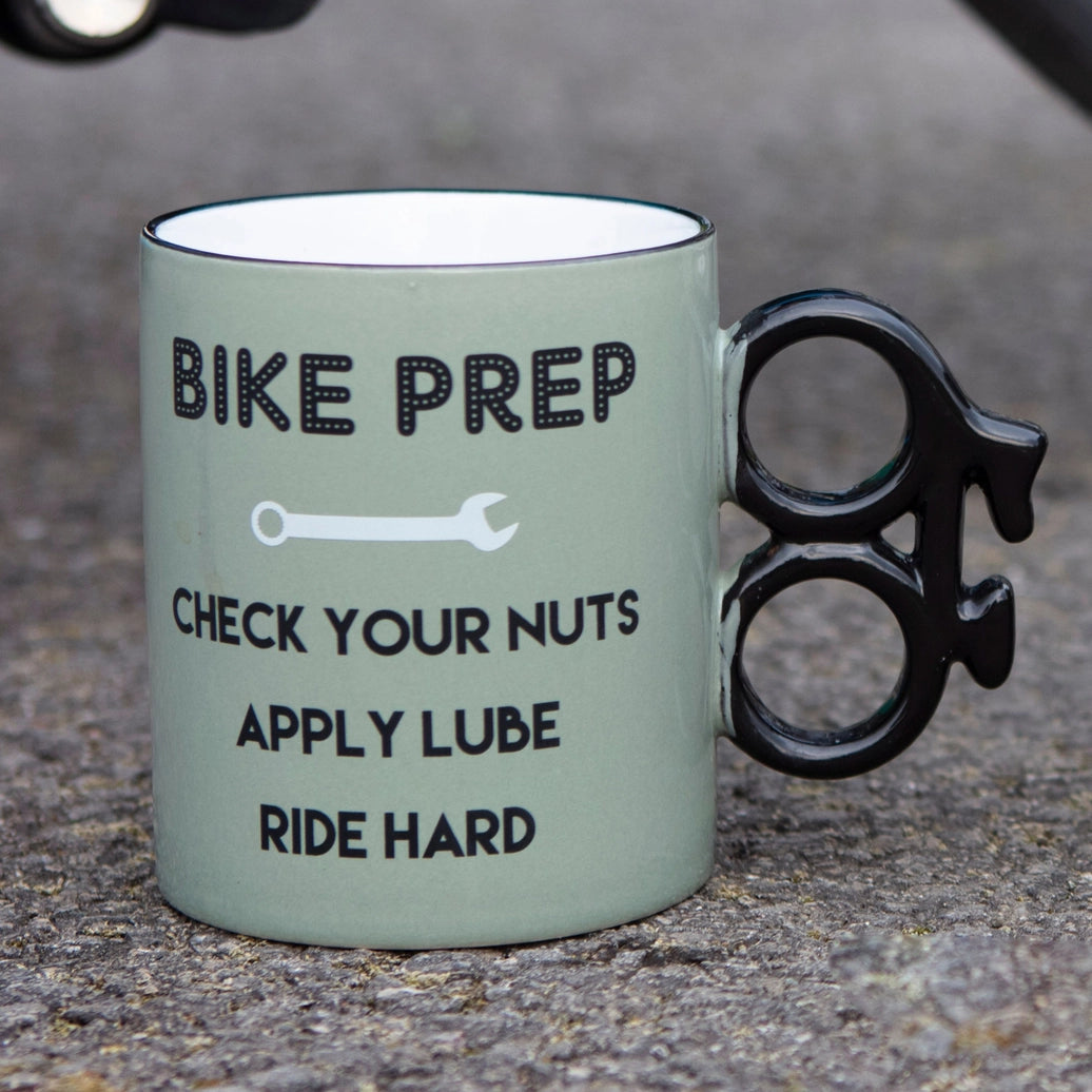Novelty Bike Mug – Cycling Gift with Bike‑Shaped Handle and ‘Bike Prep’ Slogan