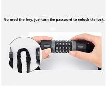 Load image into Gallery viewer, Anti‑theft bicycle chain lock 1.2 metre, five‑digit password, steel + ABS materials
