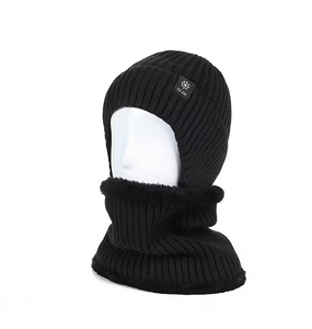 Bike Lovers Winter Knit Hat with Detachable Ear Flaps – Warm Beanie & Neckwarmer for Cyclists