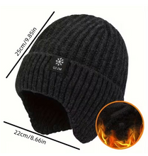 Load image into Gallery viewer, Bike Lovers Winter Knit Hat with Detachable Ear Flaps – Warm Beanie &amp; Neckwarmer for Cyclists
