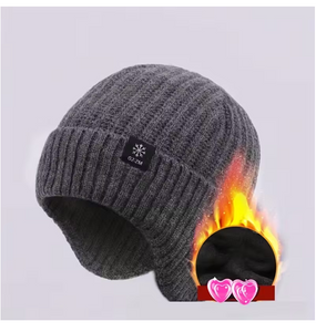 Bike Lovers Winter Knit Hat with Detachable Ear Flaps – Warm Beanie & Neckwarmer for Cyclists