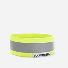 Load image into Gallery viewer, Bookman fluorescent yellow reflective band with grey reflective strip for cycling and outdoor visibility.
