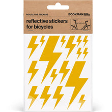 Load image into Gallery viewer, Bookman Flash Yellow reflective stickers for bicycle visibility
