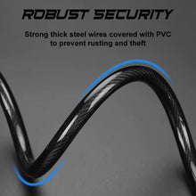 Load image into Gallery viewer, Long 1.2 m Cycle Cable Lock with 5‑Digit Combination Code – Multi‑Use
