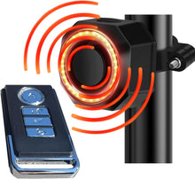 Load image into Gallery viewer, CushBike smart bike tail light – anti-theft, motion-activated alarm, USB charge, IPX5 waterproof, ideal for urban cycling.
