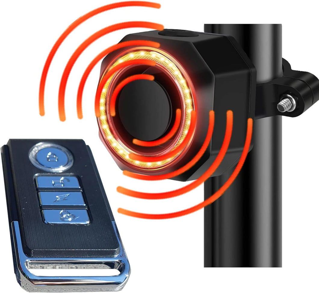 CushBike smart bike tail light – anti-theft, motion-activated alarm, USB charge, IPX5 waterproof, ideal for urban cycling.