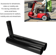 Load image into Gallery viewer, Double tube holder attached to scooter holding umbrella securely

