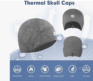 Lightweight Thermal Skull Cap Ears Warm Cycling Helmet Liner Winter Running Beanie Hats Sweat Wicking