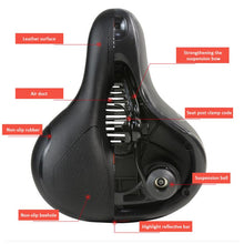 Load image into Gallery viewer, Bike Seat Gel Saddle Bicycle Seat Comfort Soft Premium Extra Wide Cushion Waterproof Universal for Mountain Bike MTB Fold Road Bikes
