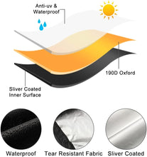 Load image into Gallery viewer, Heavy‑duty outdoor mobility scooter cover — weather‑resistant, heavy duty fabric, fits standard 3‑ or 4‑wheel scooters, protects from rain, dust and UV.
