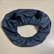 Load image into Gallery viewer, Dark waterproof mobility scooter tiller cover with gathered elastic opening and soft fabric hand cuffs, designed for all-weather protection.
