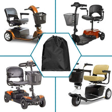 Load image into Gallery viewer, Heavy‑duty outdoor mobility scooter cover — weather‑resistant, heavy duty fabric, fits standard 3‑ or 4‑wheel scooters, protects from rain, dust and UV.
