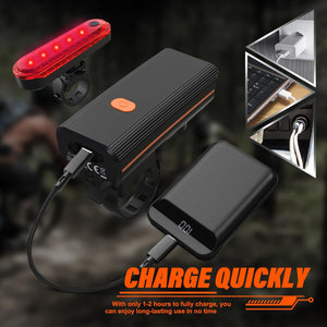 Rechargeable Bike Lights Front and Back, LED Ultra Bright Bicycle Lights, Road Mountain Bike Accessories