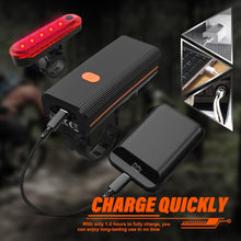 Load image into Gallery viewer, Front &amp; Back LED Bike Lights Set – Rechargeable Road/Mountain Edition
