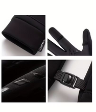 Load image into Gallery viewer, CushBike touchscreen bike gloves with flip‑top fingers – windproof winter cycling gloves with gel‑padded palms and touchscreen fingertips for outdoor riding.
