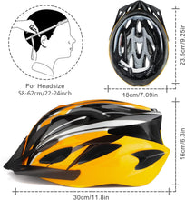 Load image into Gallery viewer, Strauss Adjustable Lightweight Cycling Helmet – adult adjustable helmet for 58‑62 cm head size, 18 air vents for airflow, lightweight shell, dial‑fit system and secure chin strap
