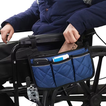 Load image into Gallery viewer, Side armrest bag with reflective strip for wheelchair storage

