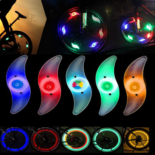 Bike rim lighting by CushBike – 5 colourful spoke LED lights for both wheels, high‑visibility safety enhancement for urban commuting and trail riding