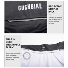 Load image into Gallery viewer, CushBike men’s winter cycling wear – black fleece-lined long‑sleeve jersey made for cold‑weather rides, featuring thermal insulation, full zip, and snug fit for layering.
