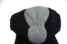 Load image into Gallery viewer, Men’s winter cycling outfit by CushBike – black fleece-lined jersey and tights, moisture‑wicking, thermal cycling gear for winter weather.
