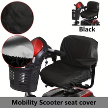 Load image into Gallery viewer, Black all-weather mobility scooter seat cover for outdoor use
