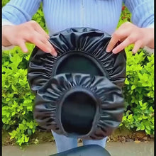 Load and play video in Gallery viewer, Faux leather seat cover fitted on a mobility scooter seat.
