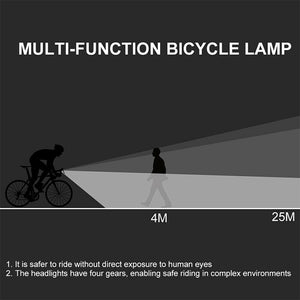 Mountain Bike Lights USB Rechargeable Bicycle LED Torch Front Rear Lamp Set