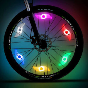 2 X COLOUR Bike Lights Bicycle Cycling Wheel Spoke Wire Tyre Bright LED Flashing