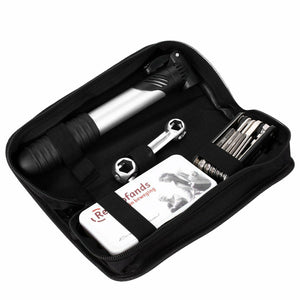Bike frame tool puncture repair set with pump kit