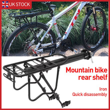 Load image into Gallery viewer, 65kg Max Alloy Rear Bicycle Pannier Rack Carrier Bag Luggage Cycle Mountain Bike
