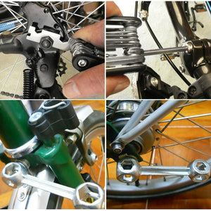 Bike frame tool puncture repair set with pump kit