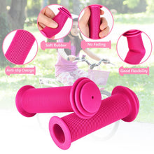Load image into Gallery viewer, TPR kids bike handlebar grips, solid colour (black, blue, green, pink, purple), non-slip and universal fit for children’s bikes and balance bikes
