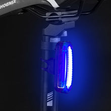 Load image into Gallery viewer, Bicycle rear light with USB charging, waterproof design, 180° visibility, perfect for night safety.
