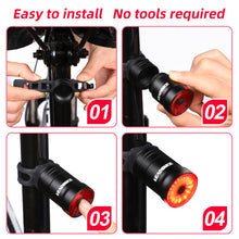 Load image into Gallery viewer, Black replacement mounting bracket attached to a bicycle handlebar, holding CushBike Flare Recon LED light and waterproof powerbank.

